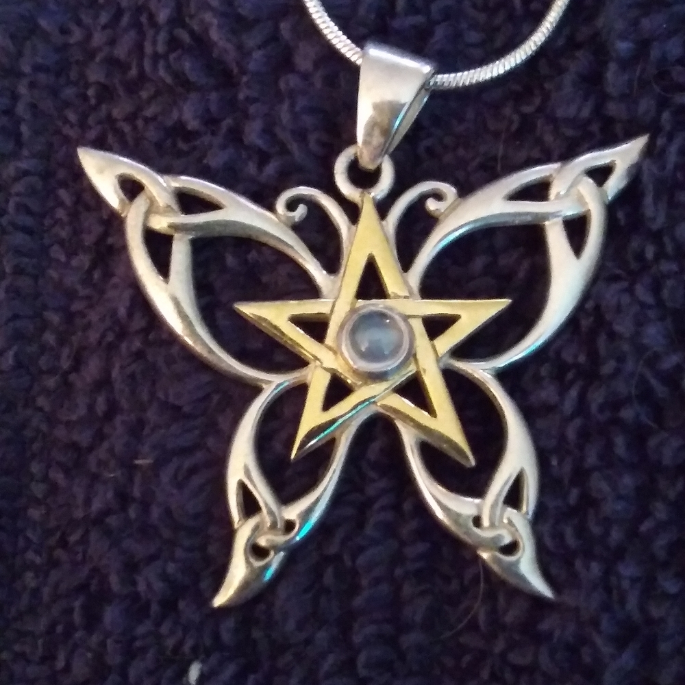 Dryad Designs Sterling silver butterfly pendant